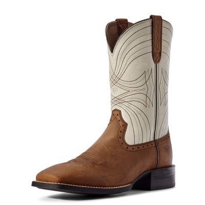 Ariat Sport Kahverengi / Beyaz Western Csizma Erkek (28640-629)